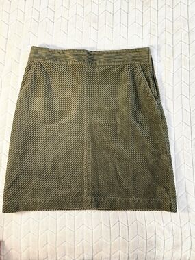 Talbots 100% Cotton Olive Green Corduroy Pencil Skirt